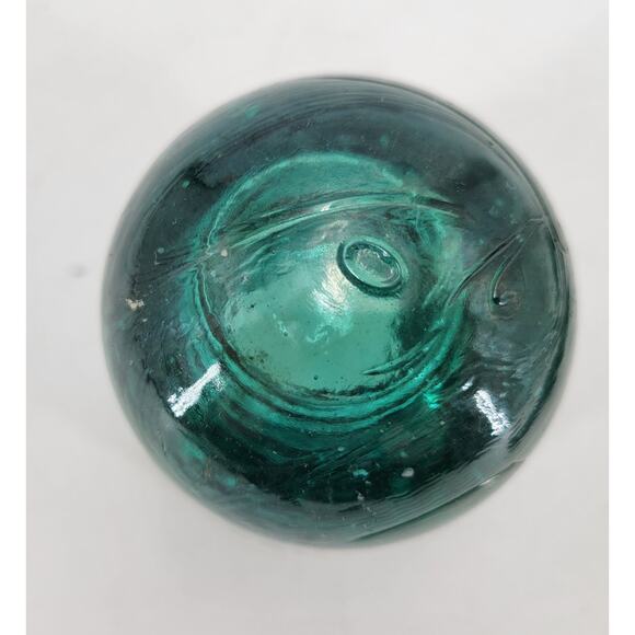 Brookfield CD 147 Spiral Groove Green Aqua Glass Insulator with Peg - Picture 8 of 10